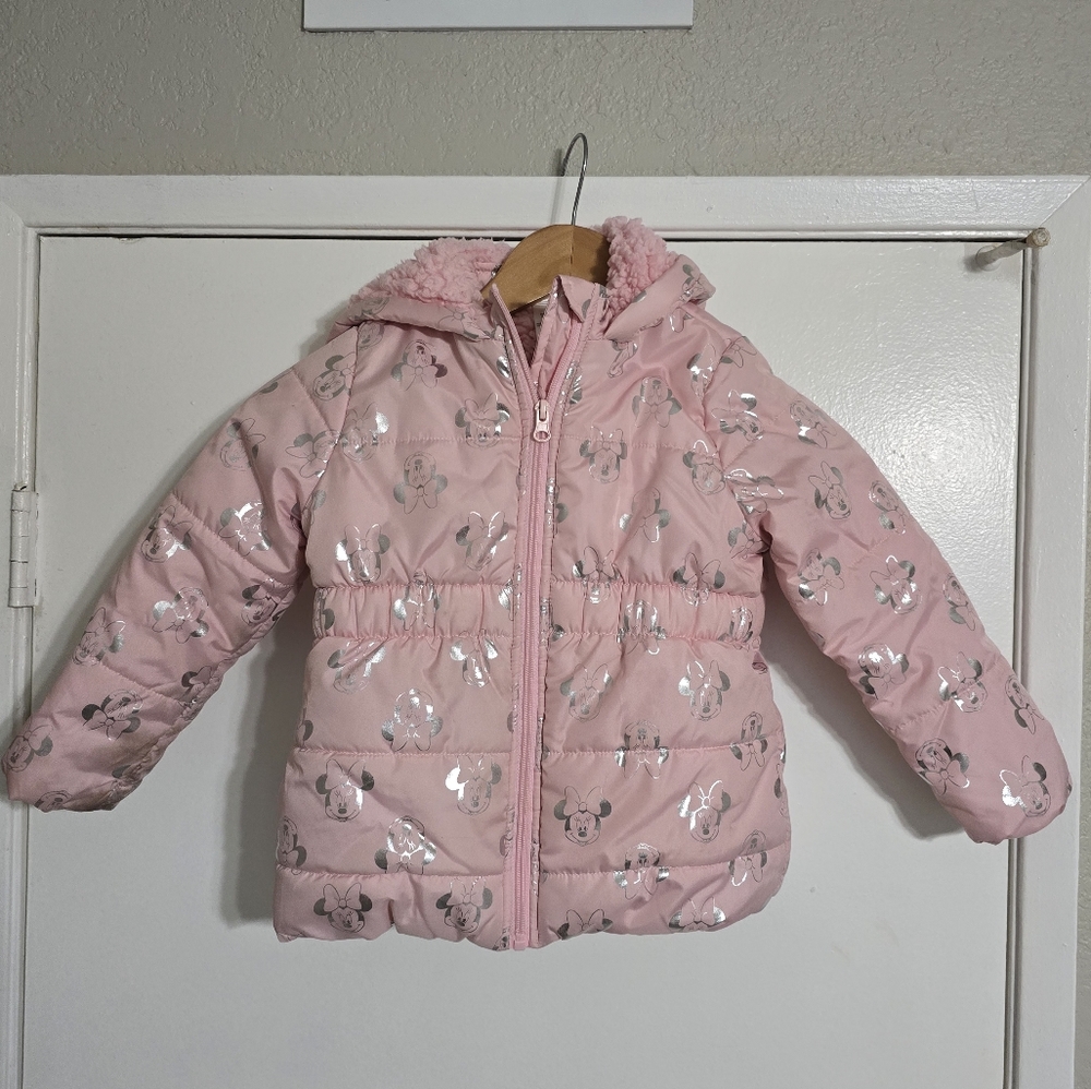 Pink Disney Minnie Girls Size 5/5T Shearling Coat